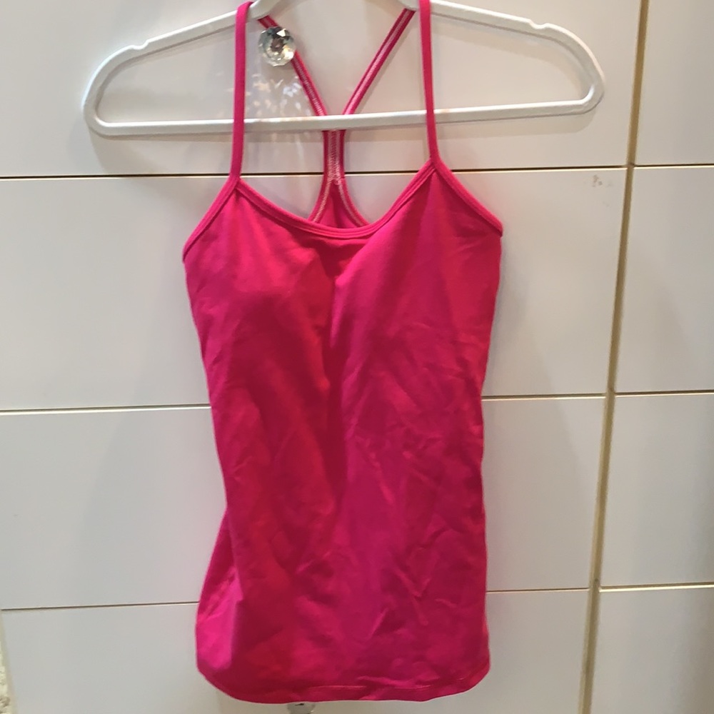 Lululemon Bright Pink Power Y Tank Top